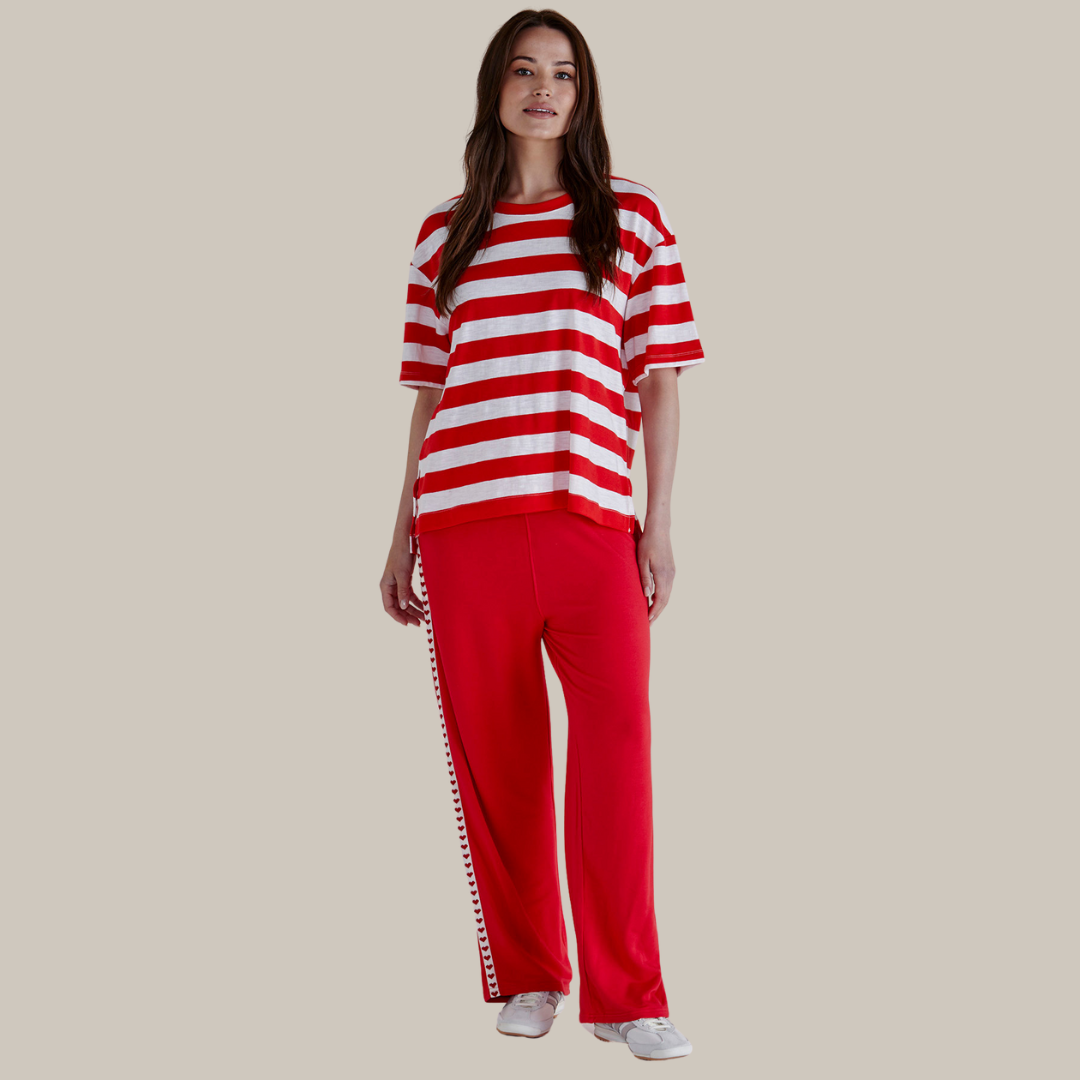 Betty Basics Relax Boxy Tee | Red Stripe available at Bear & Moo