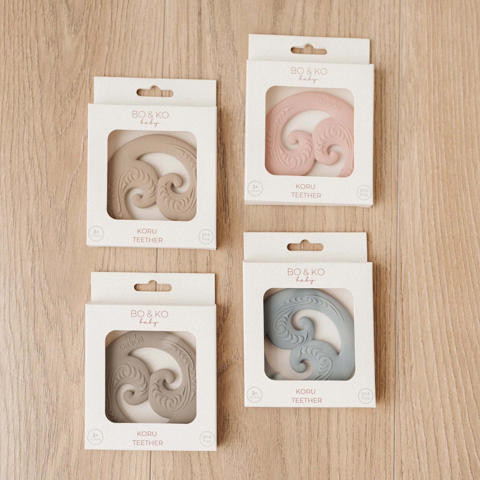 BO & KO Baby Koru Teether in Posey available at Bear & Moo