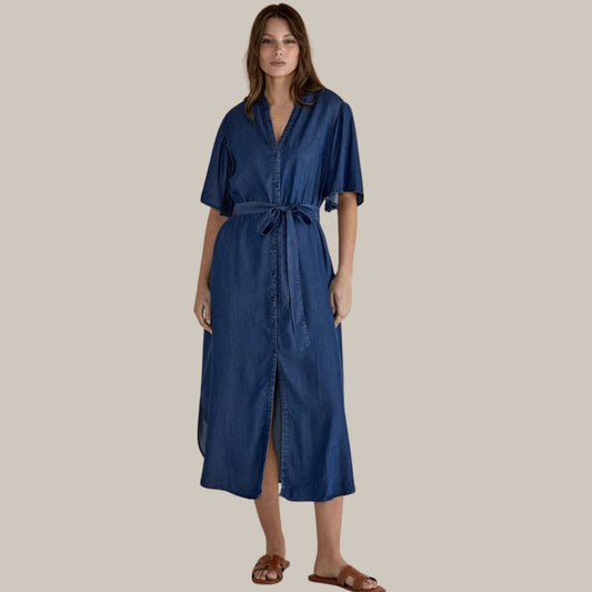 Betty Basics Dresden Lyocell Dress | Dark Indigo available at Bear & Moo