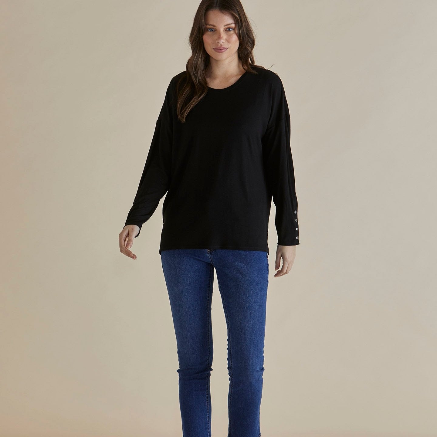 Betty Basics Hendrix Ribbed Long Sleeve Tee | Black available at Bear & Moo