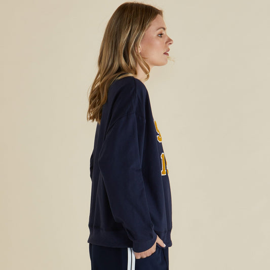 Betty Basics South Sweat | Navy available at Bear & Moo