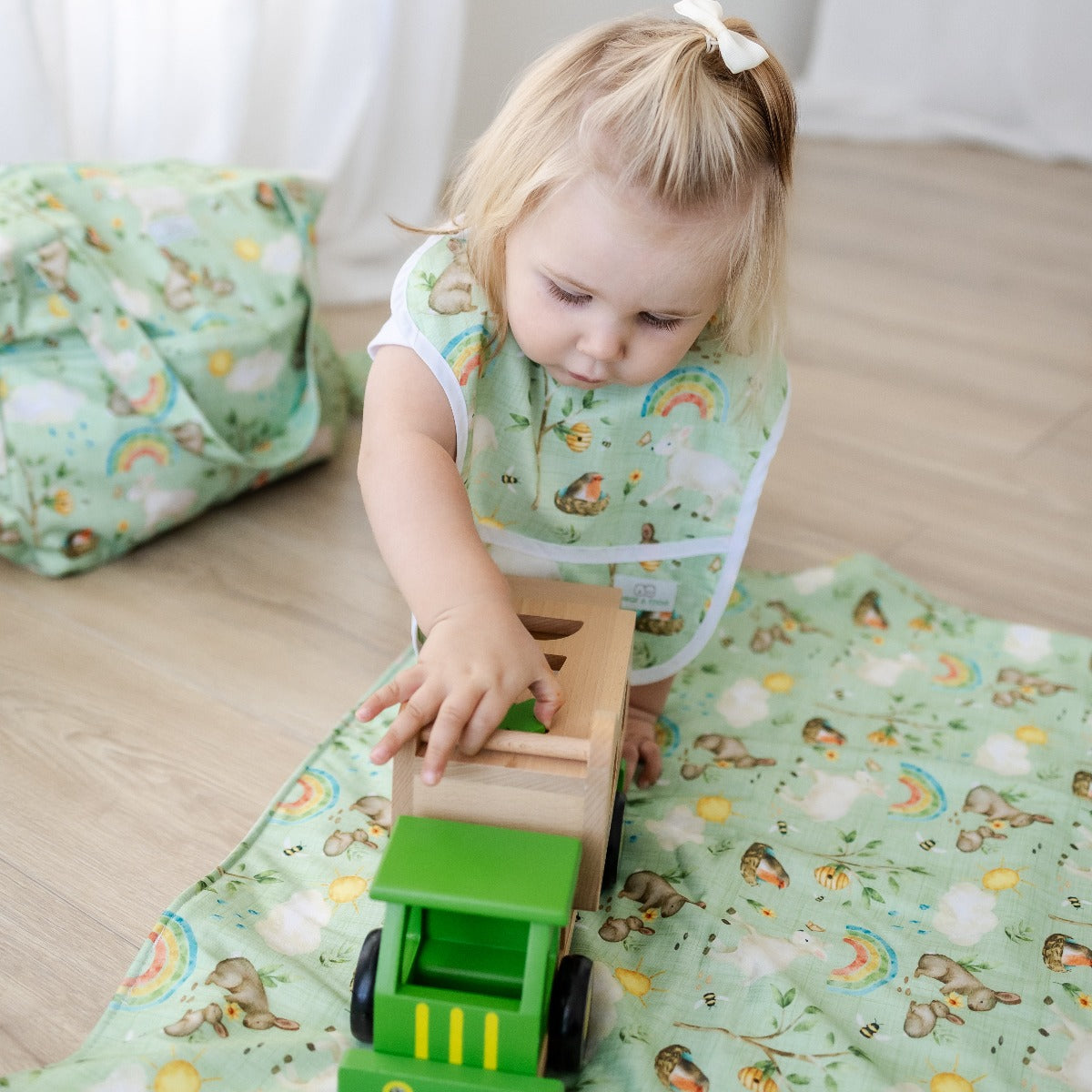 Bear & Moo Reusable Day Bags | Nappy Bags | Signs of Spring print