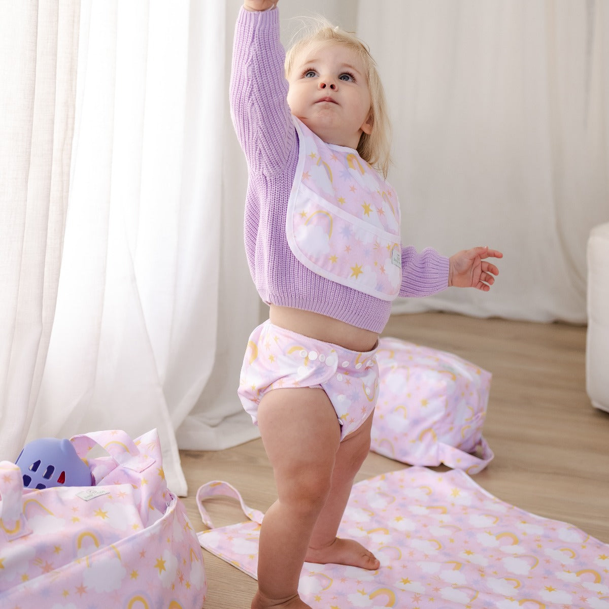 Bear & Moo Reusable Day Bags | Nappy Bags | Dreamland print