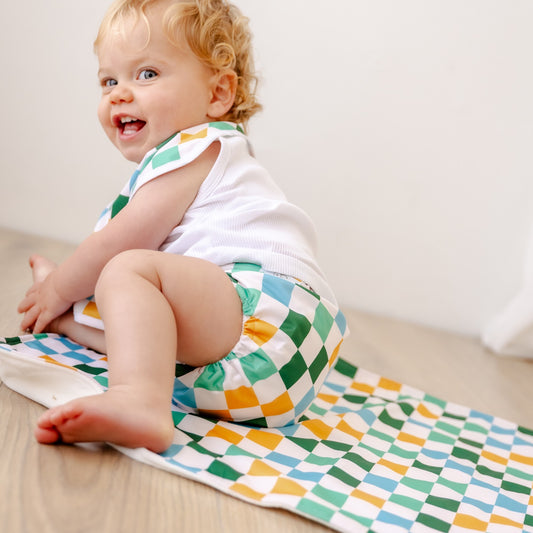 Retro Checkerboard Cloth Nappy | Large