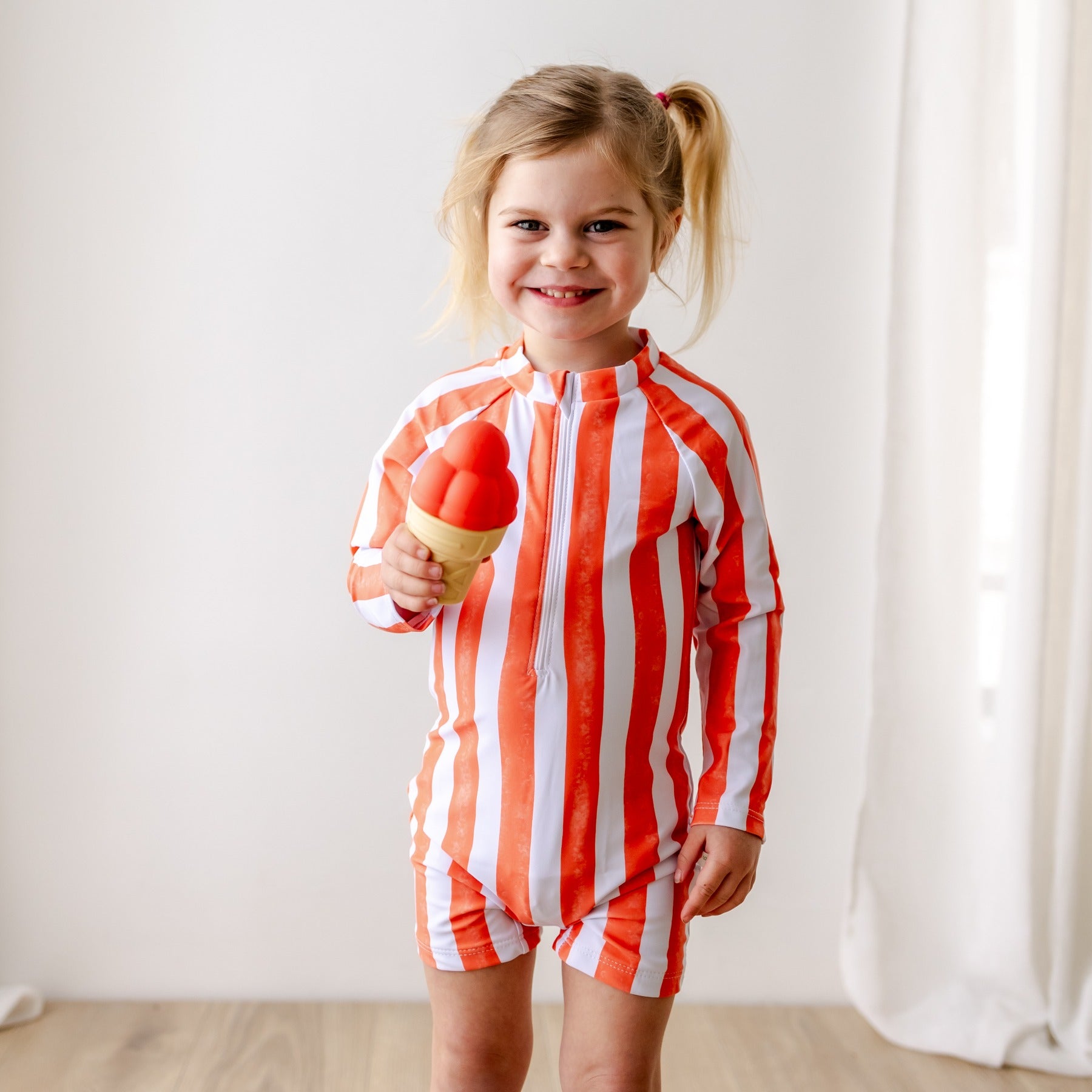 Bear & Moo Emerson Swimsuit | Kids Togs | Coral Stripe