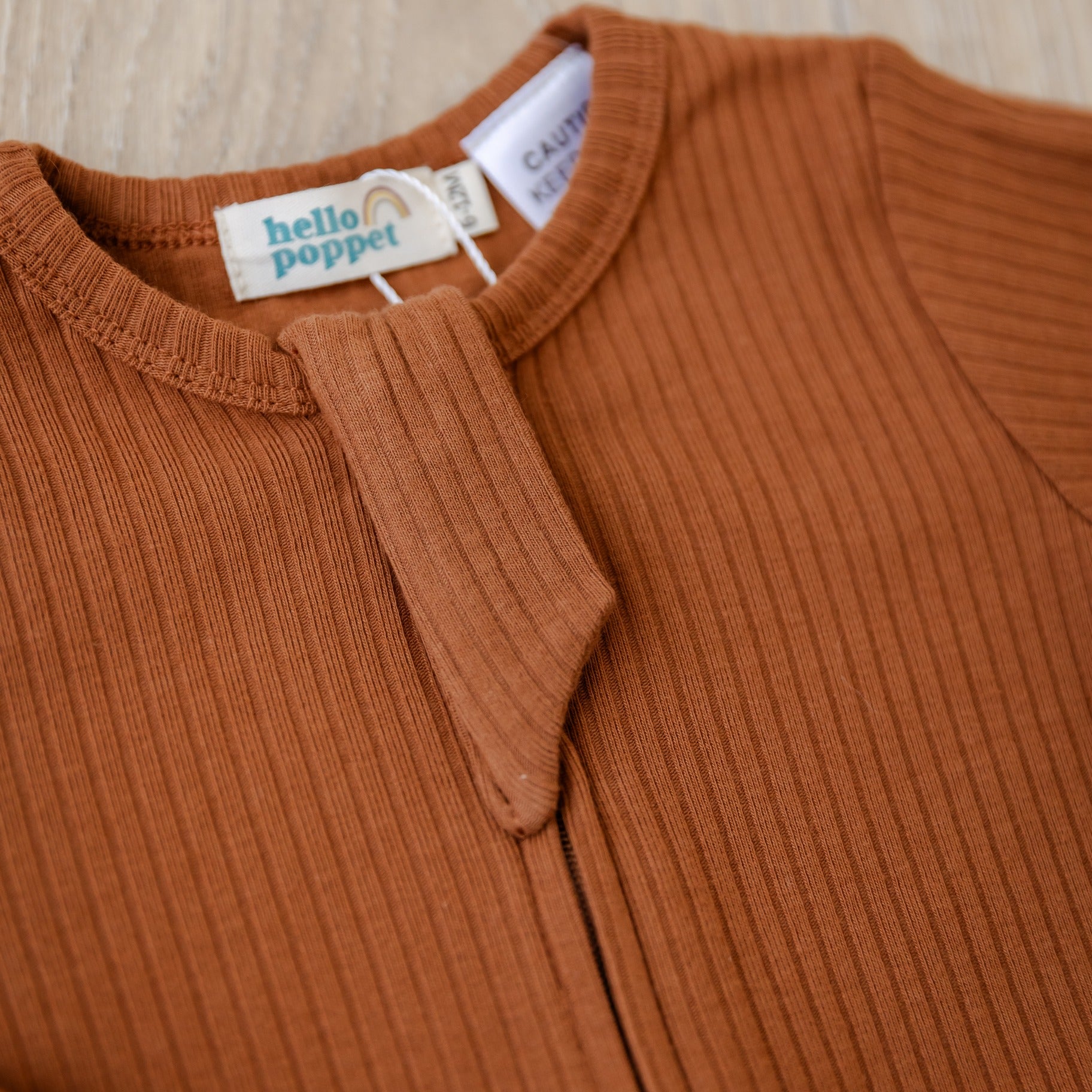 Hello Poppet Original Ribbed All in One Long Sleeve from Bear & Moo