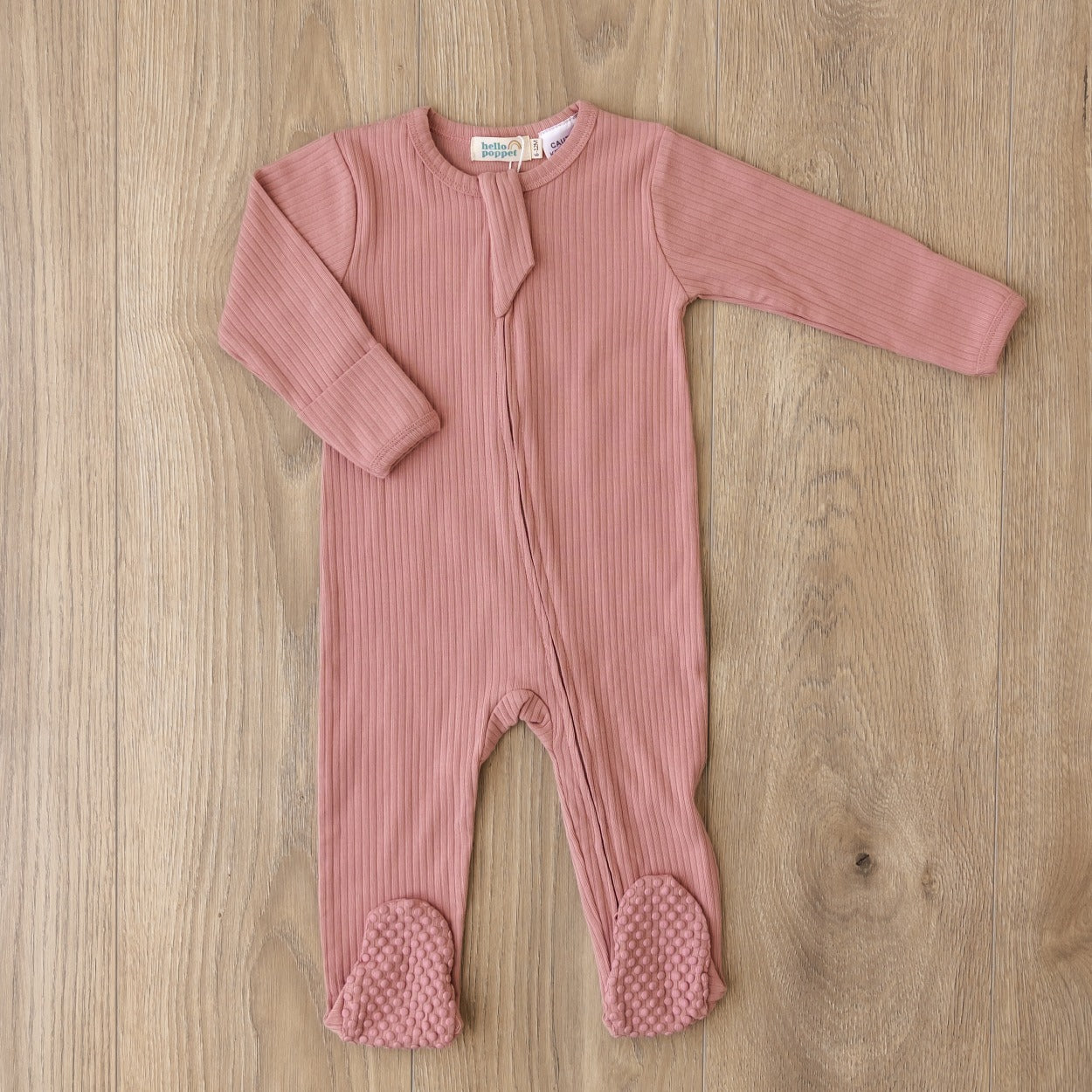 Hello Poppet Original Ribbed All in One Long Sleeve from Bear & Moo