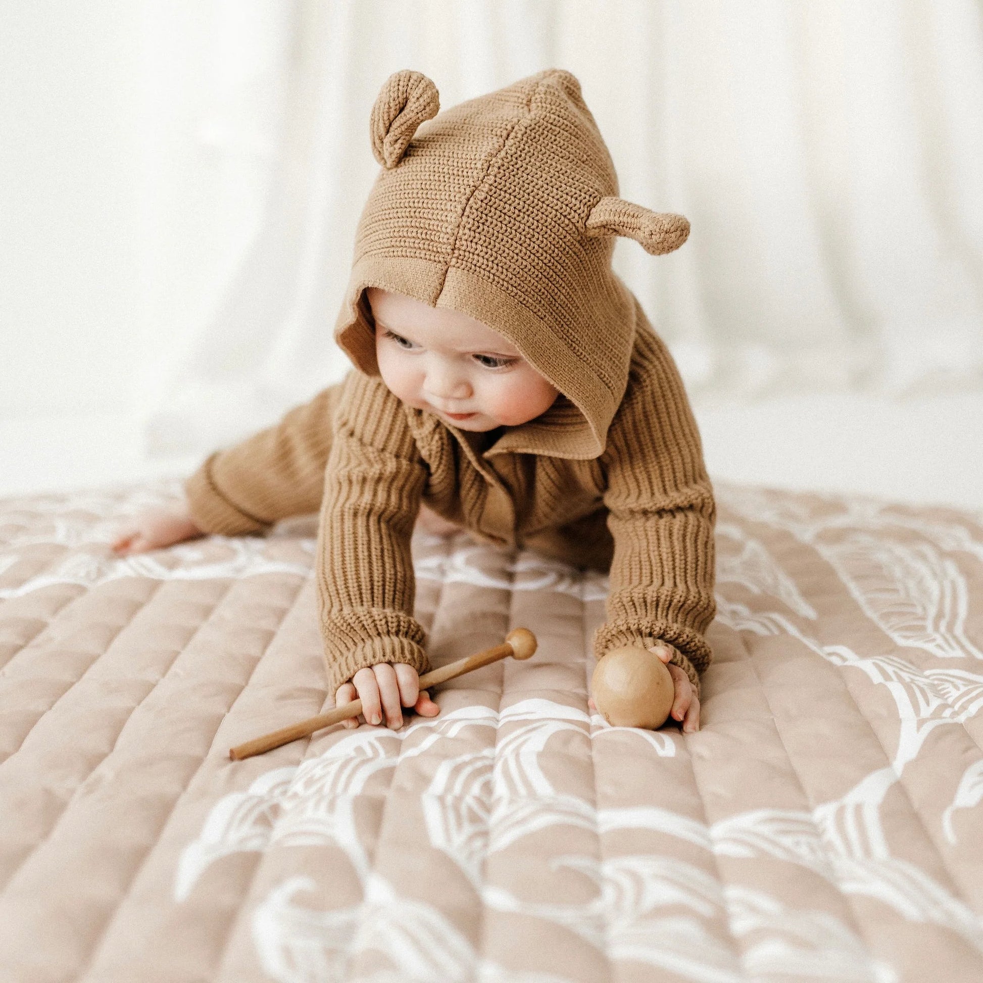 BO & KO Baby Māori Inspired Playmat | Tan available at Bear & Moo