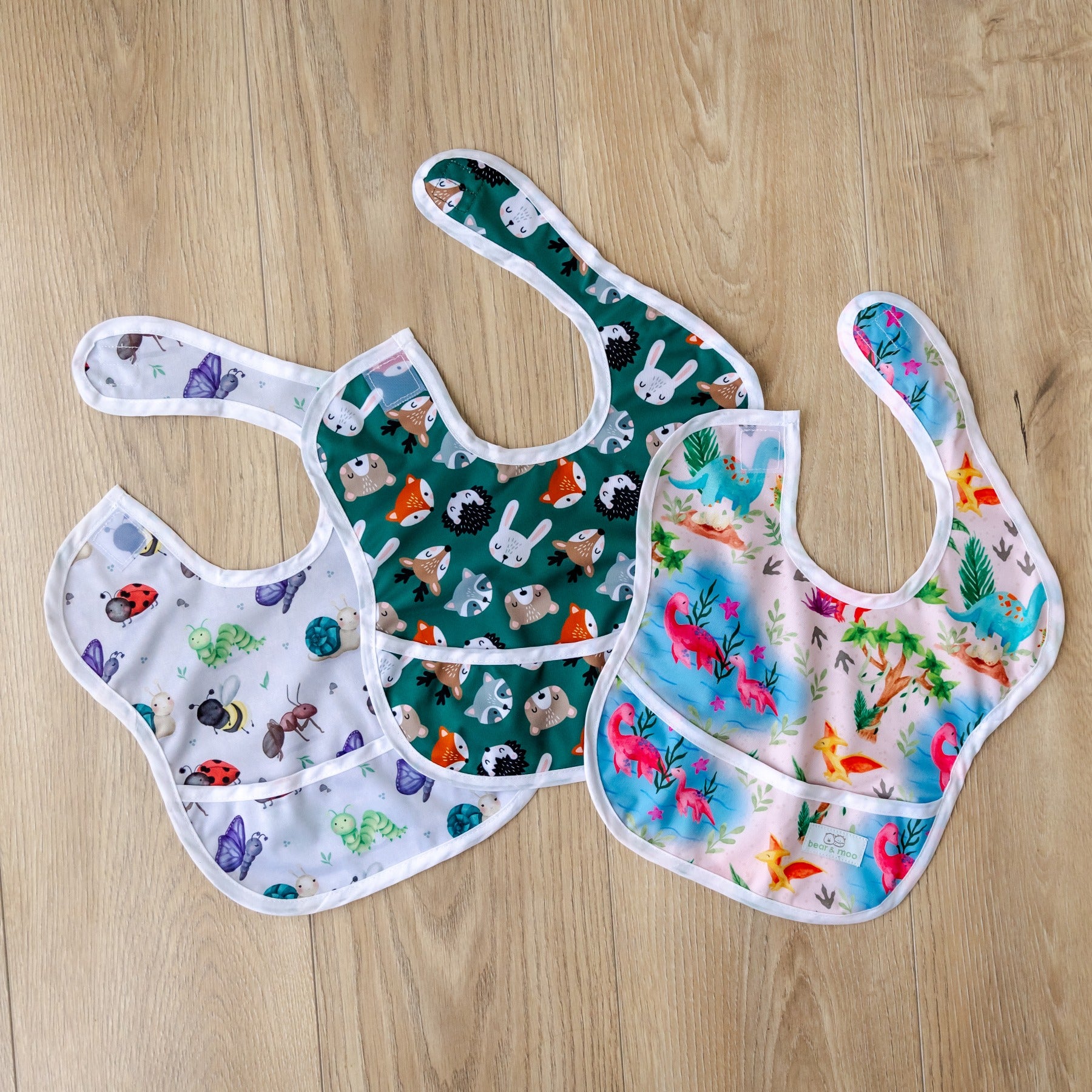 Bear & Moo Classic Bib | Prehistoric