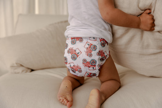 Little Red Tractor Cloth Nappy | One Size Fits Most