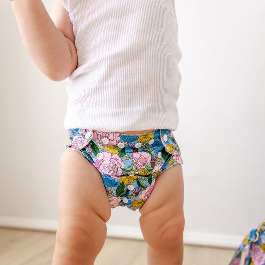 Peony Blooms Cloth Nappy | One Size Fits Most