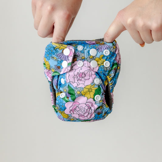 Peony Blooms Newborn Nappy