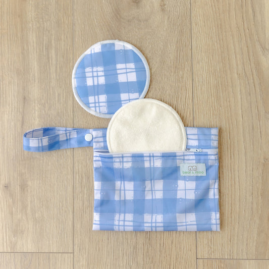 Periwinkle Gingham Breast Pads