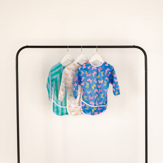 Sleeved Bib | Tidal Lines