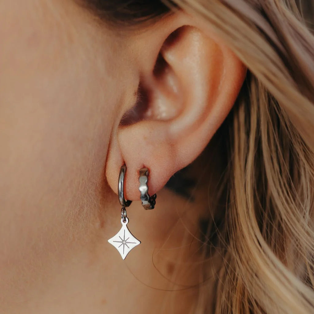 Katyb Jewellery Mini Hex Hoop Earrings available at Bear & Moo