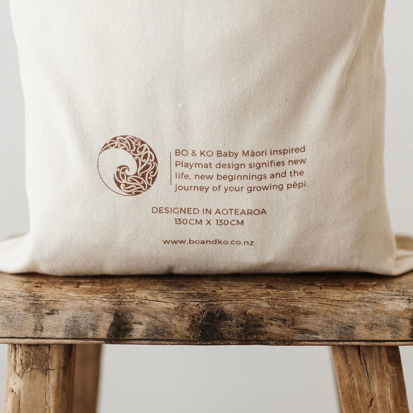 BO & KO Baby Māori Inspired Playmat | Tan available at Bear & Moo