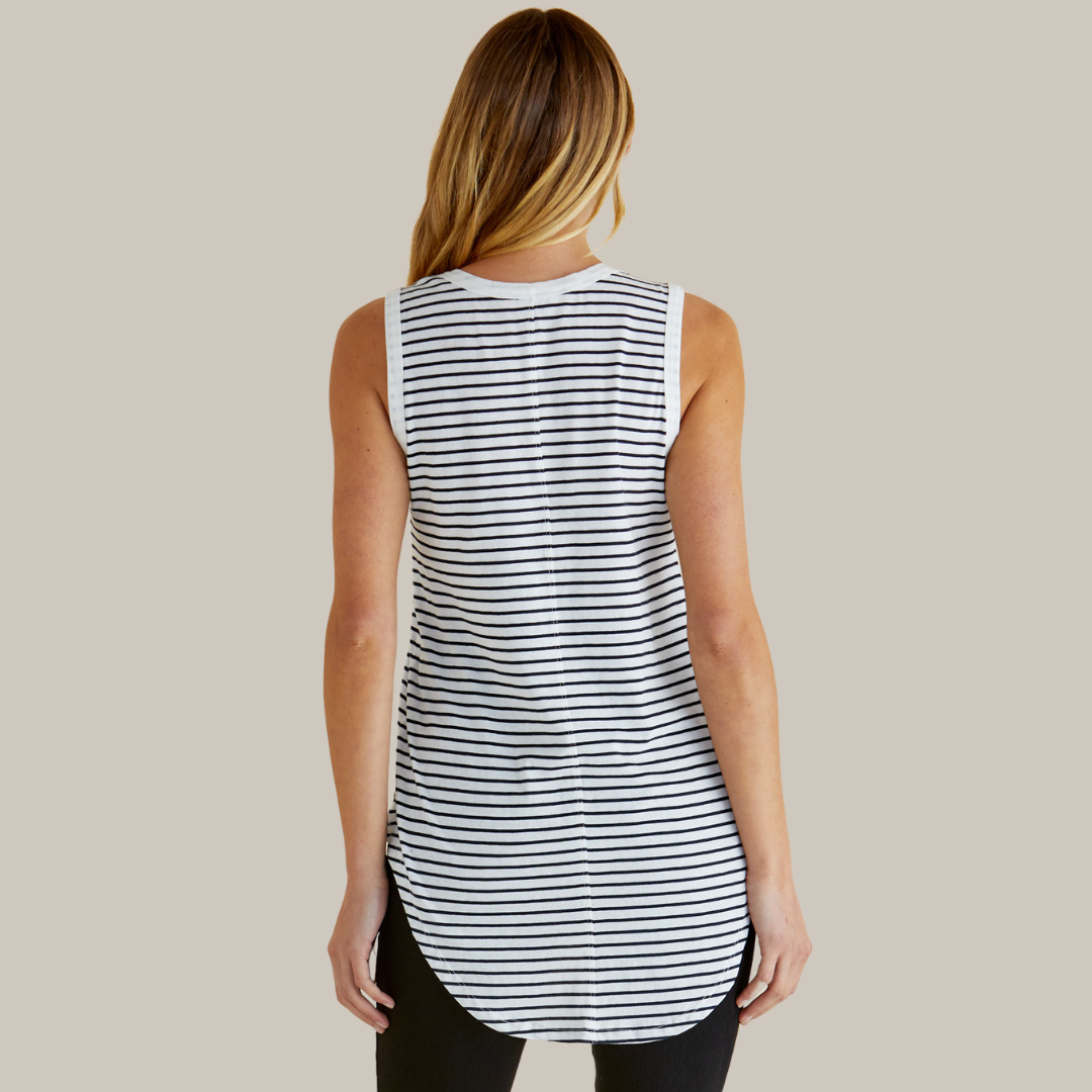 Betty Basics Keira Tank | Jet Black Stripe available at Bear & Moo