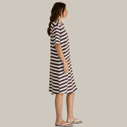 Eloise T-Shirt Dress | Brown Stripe