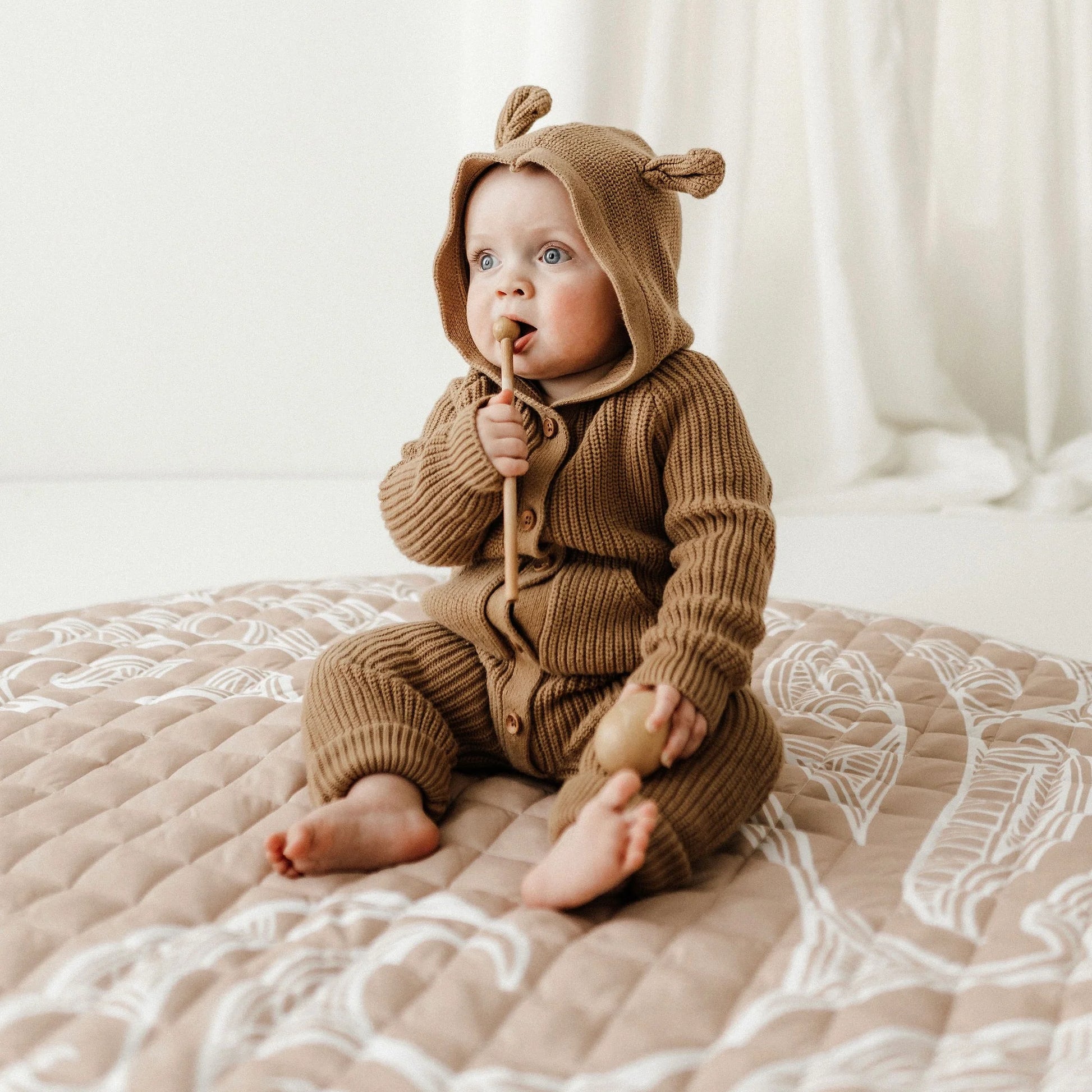 BO & KO Baby Māori Inspired Playmat | Tan available at Bear & Moo