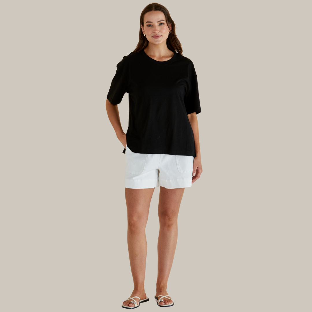 Betty Basics Relax Boxy Tee | Black available at Bear & Moo