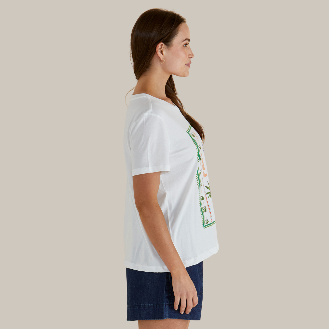 Betty Basics Ellia Crew Tee | Paradise available at Bear & Moo