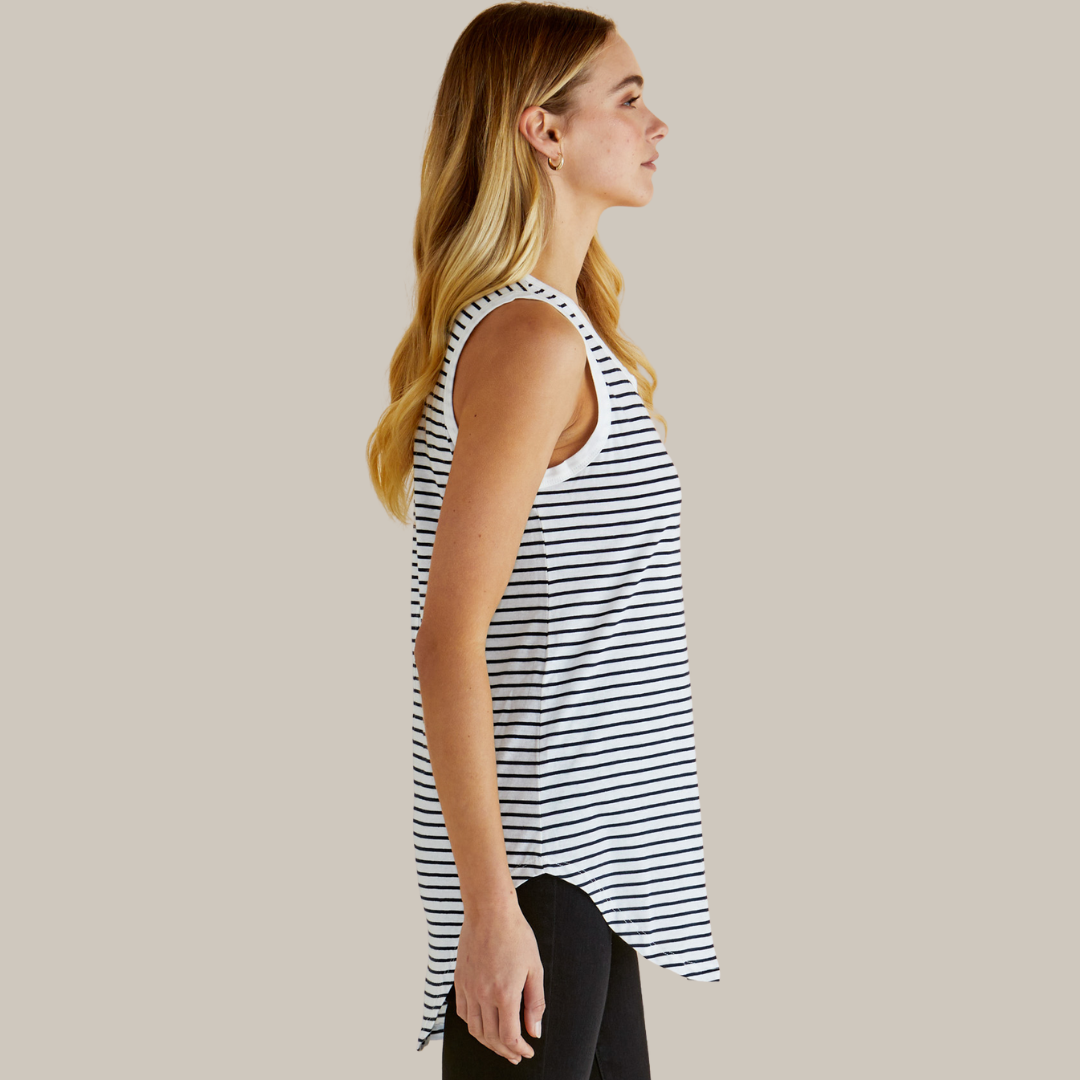 Betty Basics Keira Tank | Jet Black Stripe available at Bear & Moo