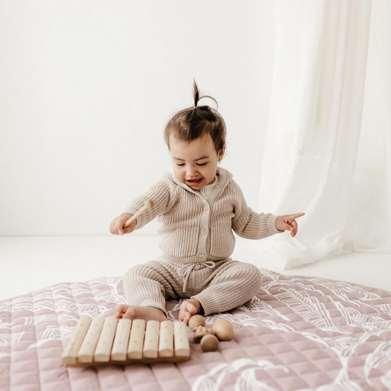 BO & KO Baby Māori Inspired Playmat | Mauve available at Bear & Moo
