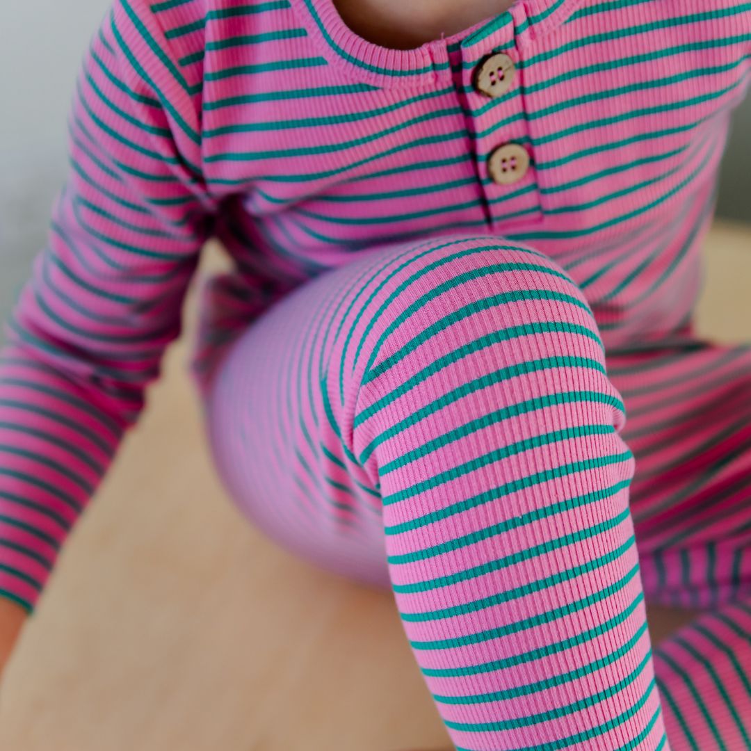 Hello Poppet Ribbed Pyjamas available at Bear & Moo