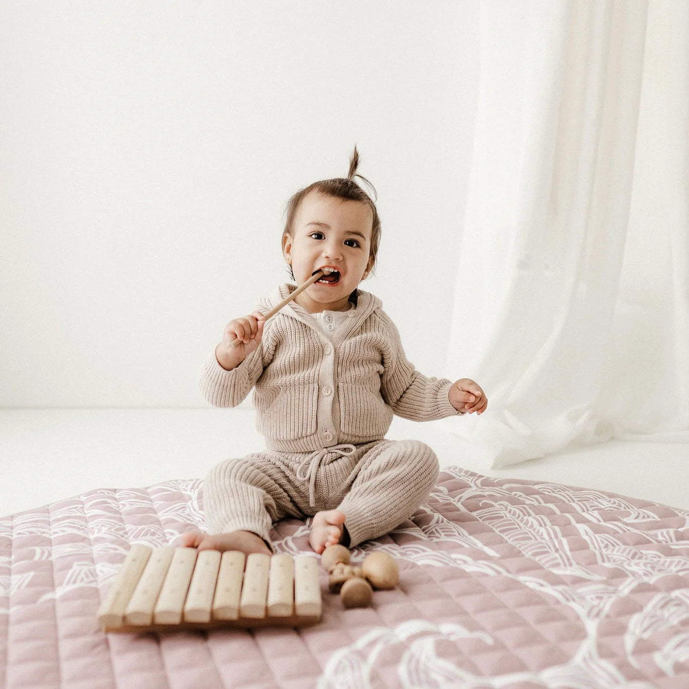 BO & KO Baby Māori Inspired Playmat | Mauve available at Bear & Moo