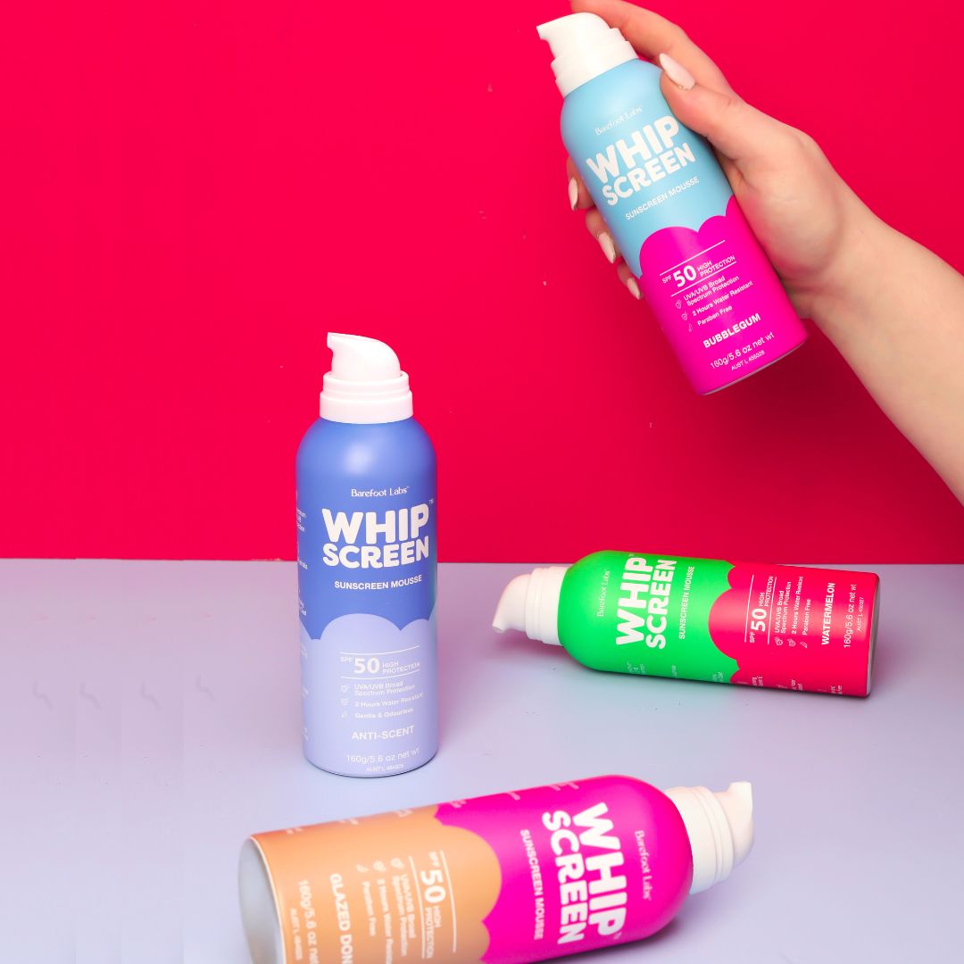 Barefoot Labs WhipScreen SPF50 | Sunscreen Mousse available at Bear & Moo
