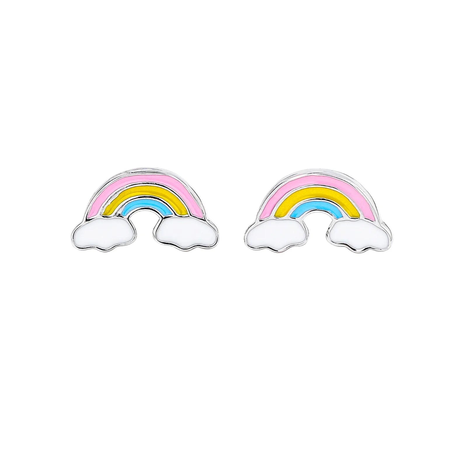 Silver Linings Collective Rainbow Enamel Studs | Silver available at Bear & Moo