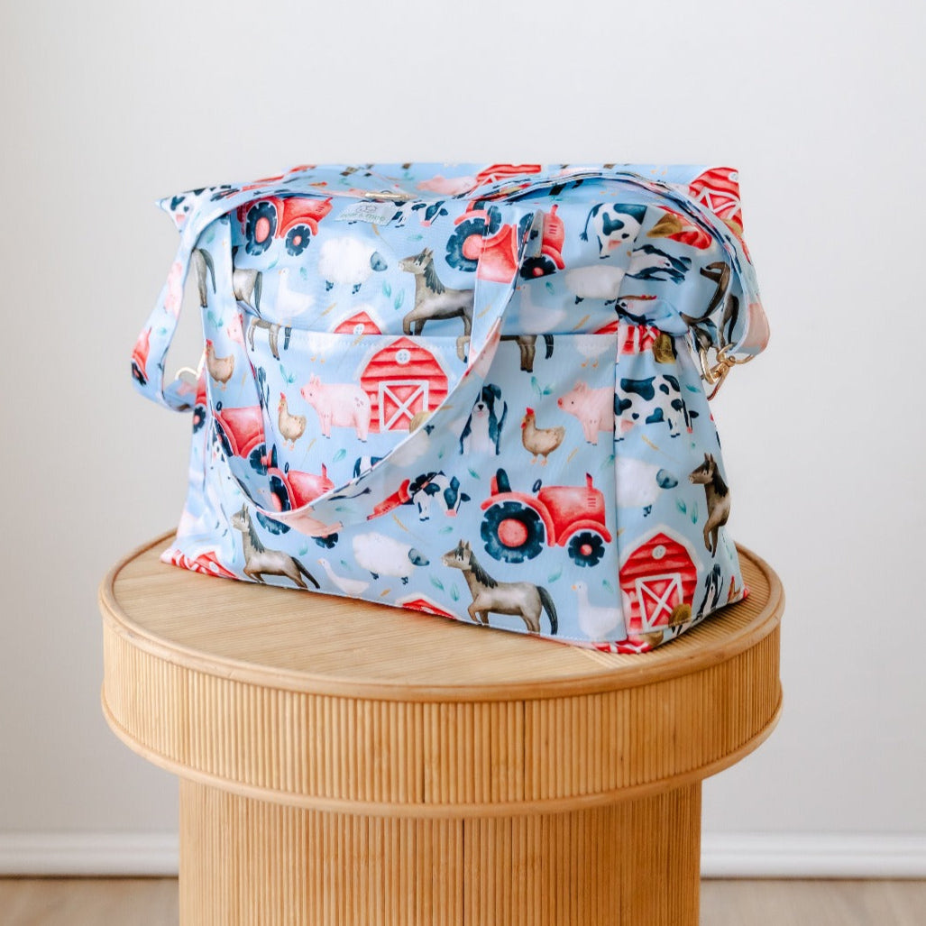 Bear & Moo Reusable Day Bags | Nappy Bags | Daisy Gingham print