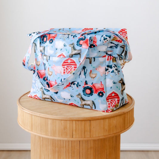 Bear & Moo Reusable Day Bags | Nappy Bags | Daisy Gingham print