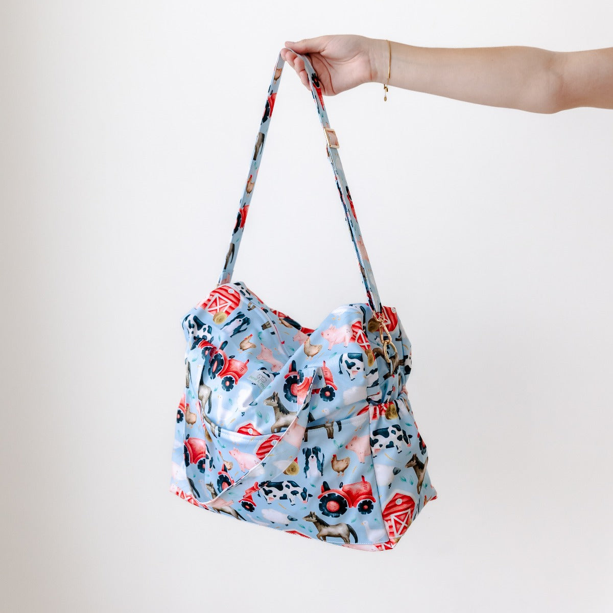 Bear & Moo Reusable Day Bags | Nappy Bags | Daisy Gingham print