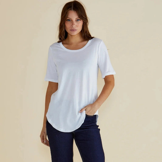 Betty Basics Ariana Tee | White available at Bear & Moo