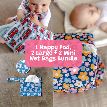 Double Wet Bags + Nappy Pod Bundle