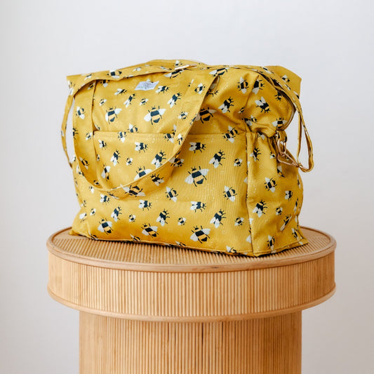 Bear & Moo Reusable Day Bags | Nappy Bags | Busy Bees print