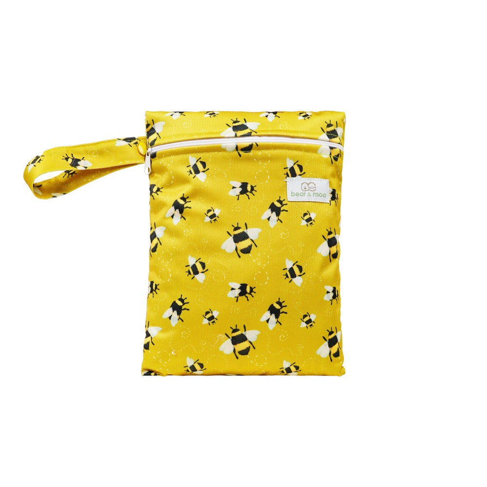 Bear & Moo Medium Wet Bag | Reusable Water Resistant Bag | Nappy Bag