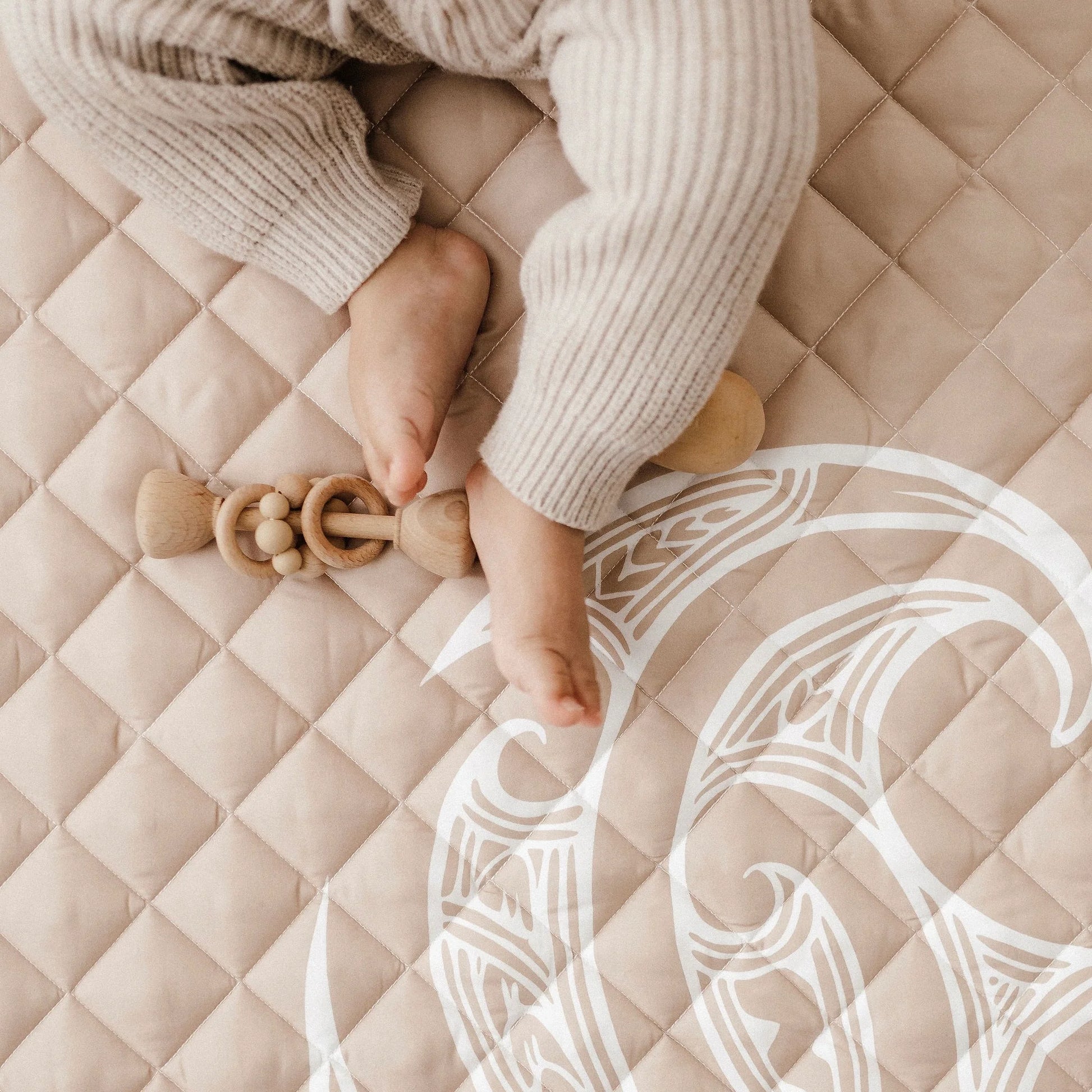 BO & KO Baby Māori Inspired Playmat | Tan available at Bear & Moo
