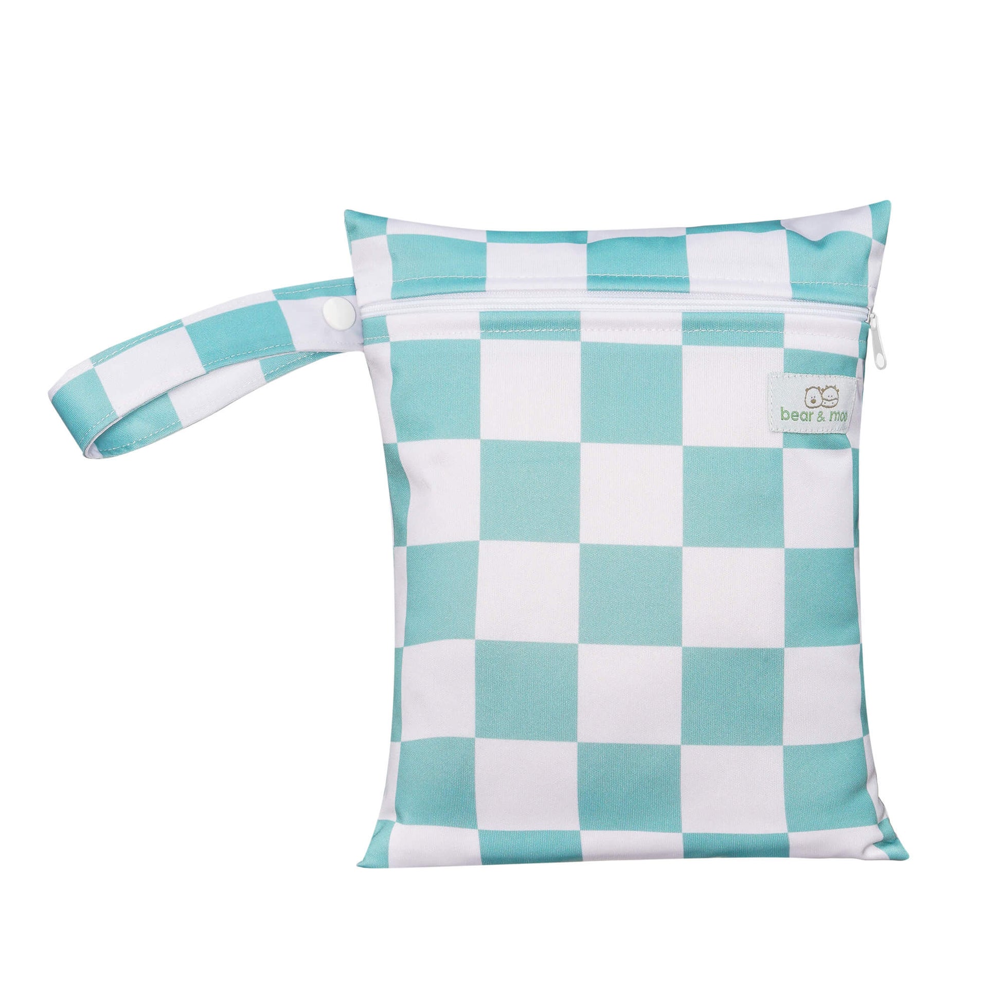 Bear & Moo Medium Wet Bag | Reusable Nappy Bag in Checkerboard