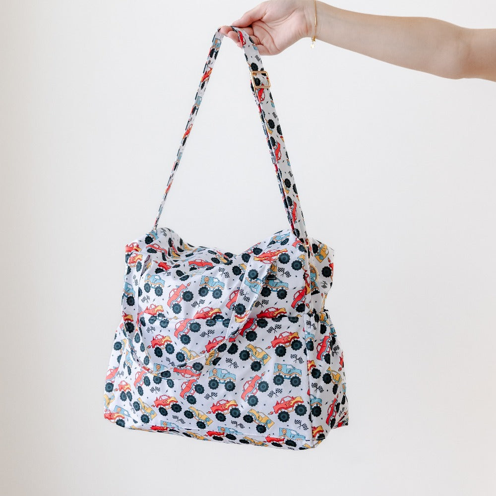 Bear & Moo Reusable Day Bags | Nappy Bags | Demolition Derby print