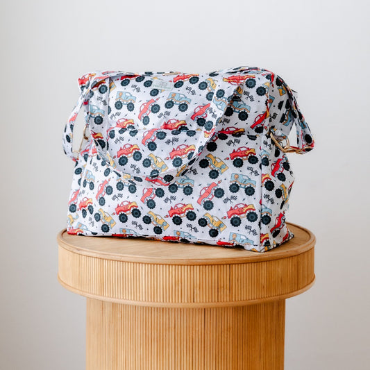Bear & Moo Reusable Day Bags | Nappy Bags | Demolition Derby print