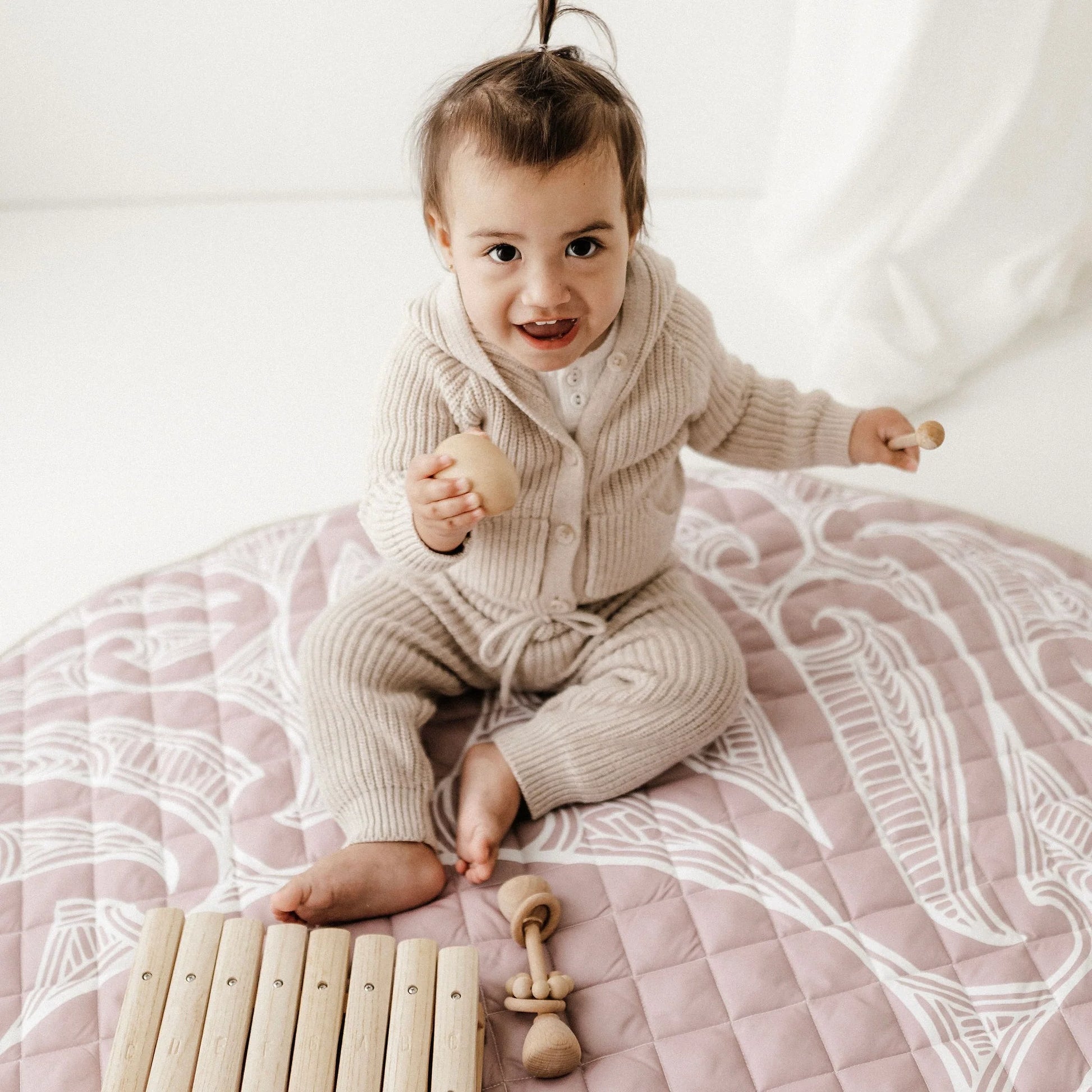 BO & KO Baby Māori Inspired Playmat | Mauve available at Bear & Moo