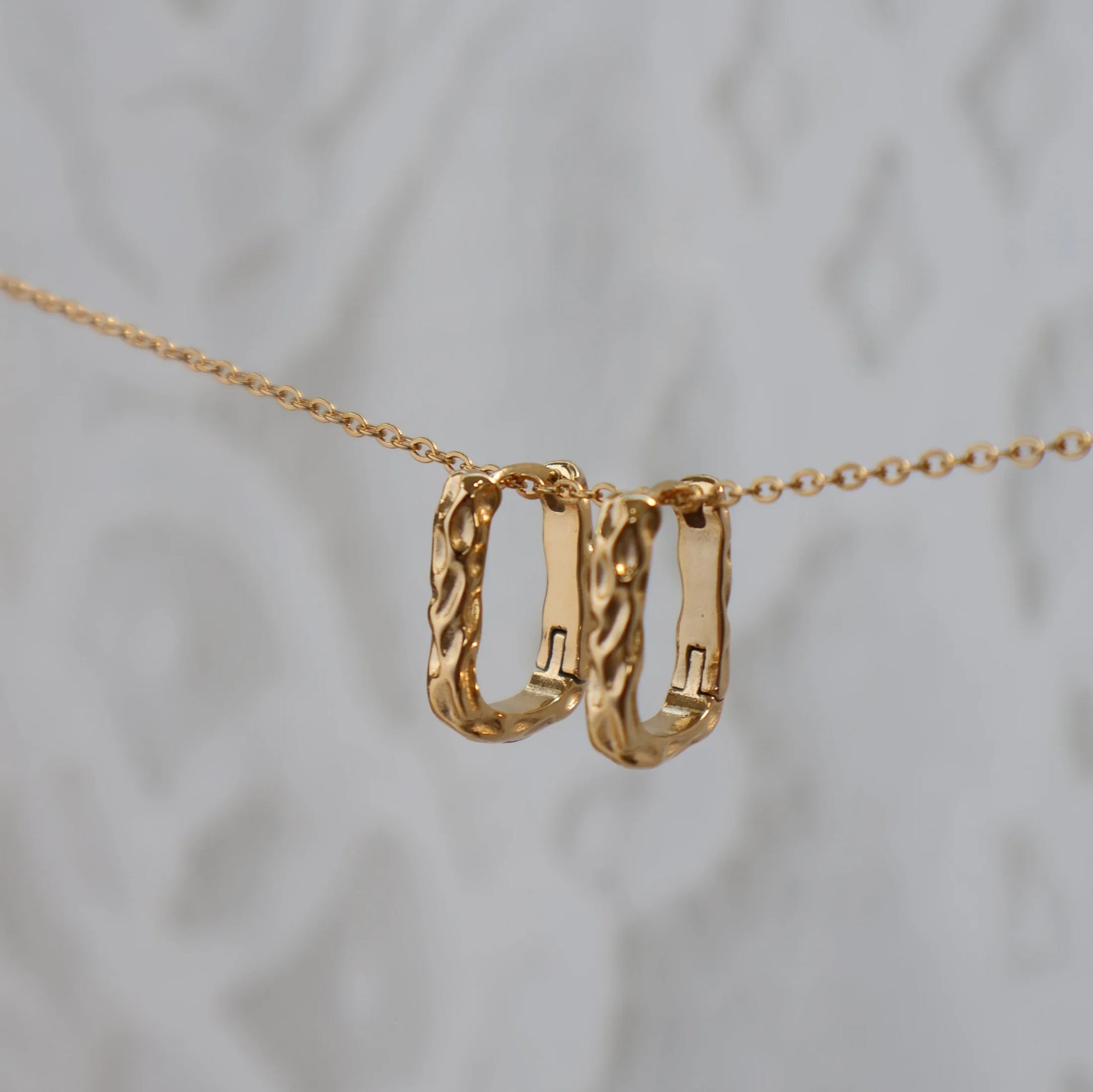 Katyb Jewellery Crater Hoop Earrings available at Bear & Moo in Gold and Silver