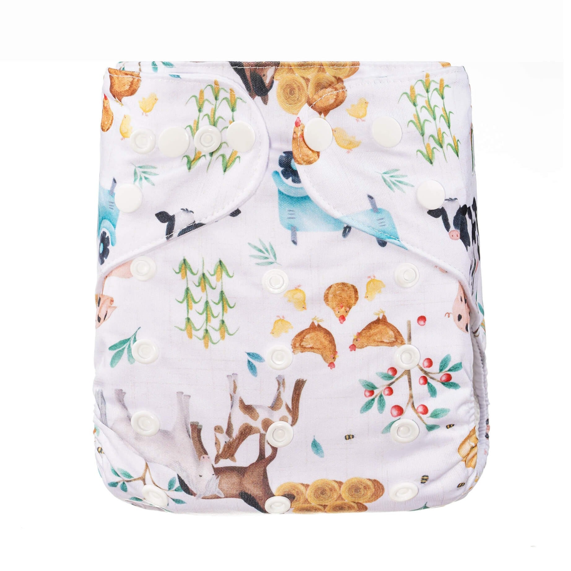 Bear & Moo Reusable Cloth Nappies One Size Fits Most in Farm Fun print