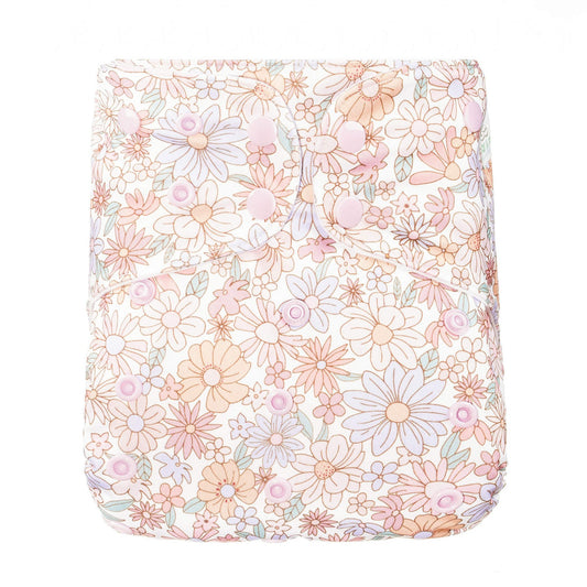 Bear & Moo Reusable Cloth Nappy in Floral Whimsy print