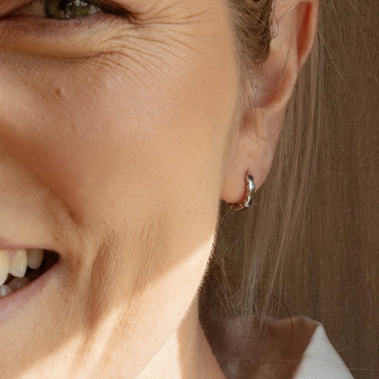 Katyb Jewellery Mini Hex Hoop Earrings available at Bear & Moo