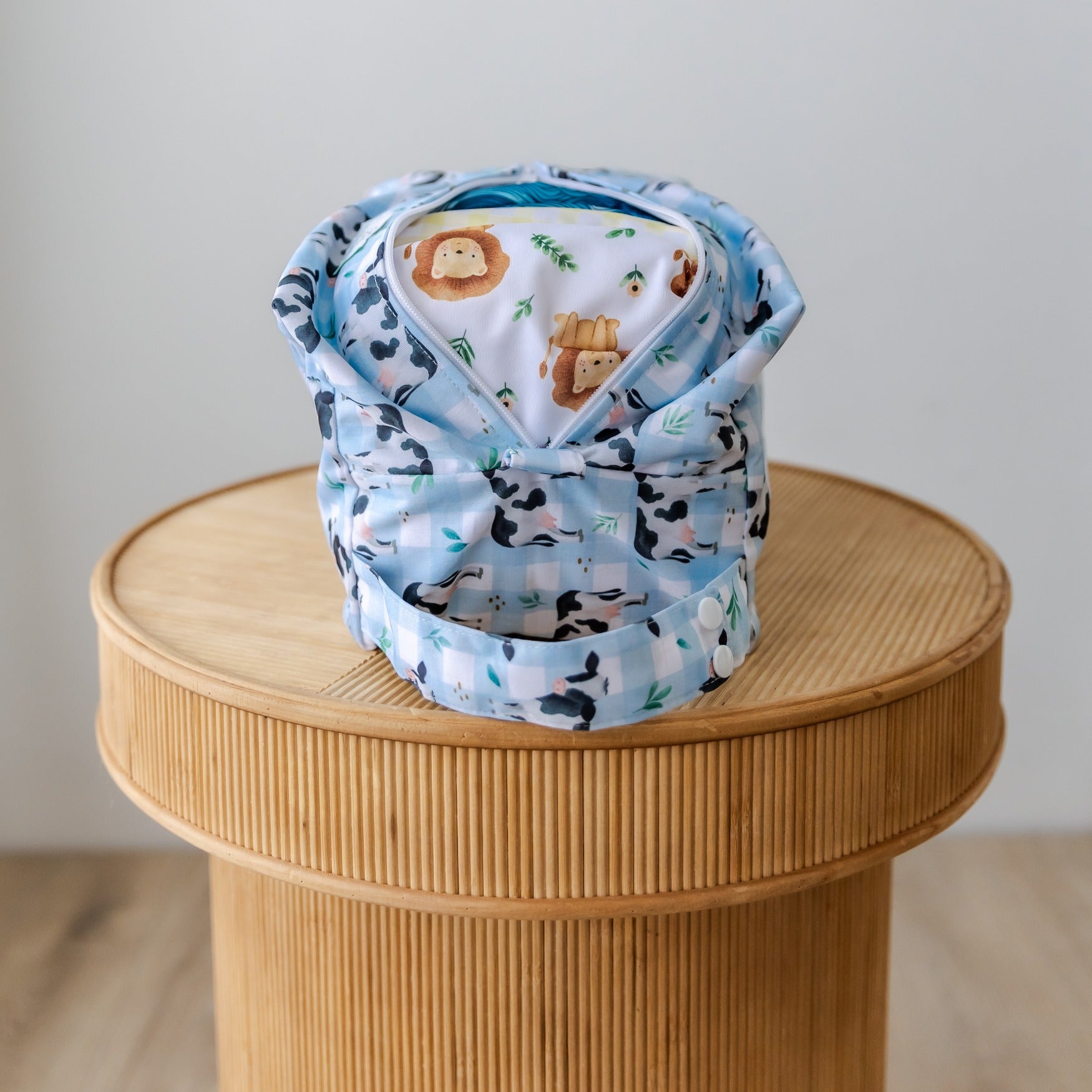 Bear & Moo Nappy Pod in Friesians print