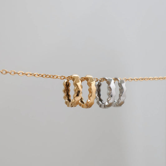 Katyb Jewellery Mini Hex Hoop Earrings available at Bear & Moo