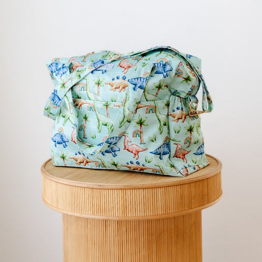 Bear & Moo Reusable Day Bags | Nappy Bags | Jurassic print